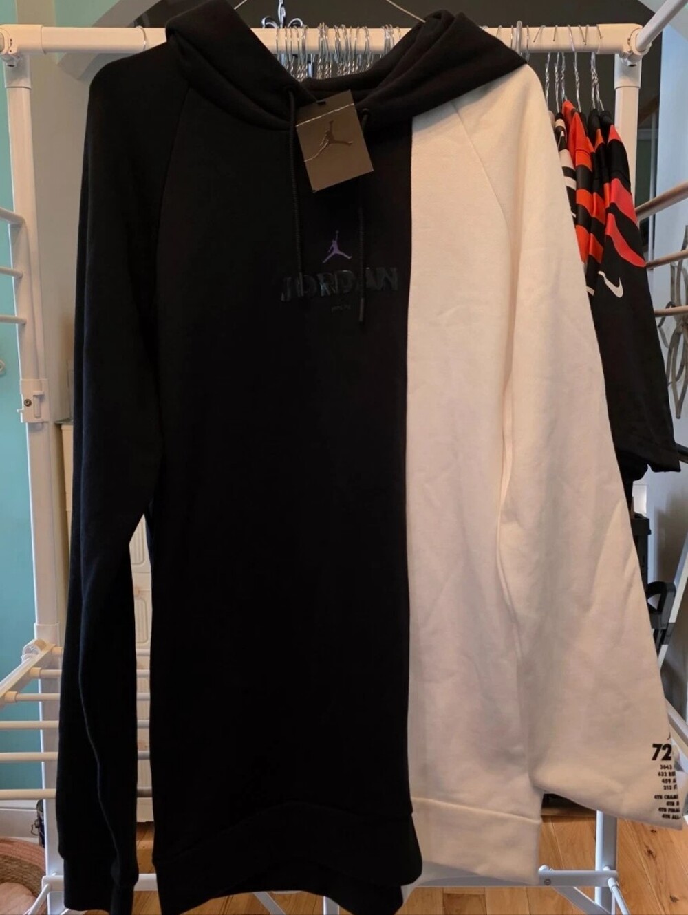 Jordan LGC AJ11 FLC Mens SpaceJam Hoodie Split Black & White Brand New Size Med.